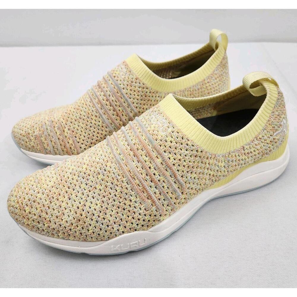 Kuru Footwear Stride Women’s 7.5 Yellow Burst Confetti Comfort Slip On Shoes